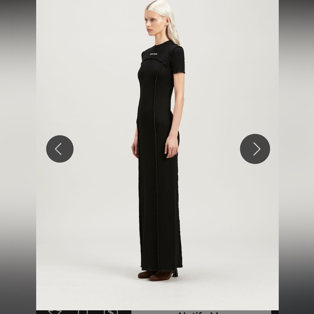 Palm Angels Open Back Logo Rib Dress 'Black'